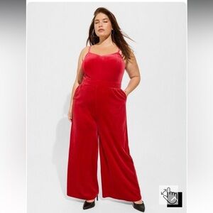 Torrid Velvet Wide Leg Jumpsuit